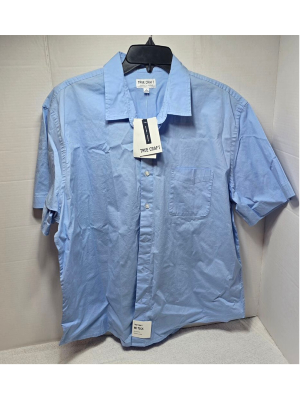 Men's TRUE CRAFT Blue Rain Casual Button Down Shirt S